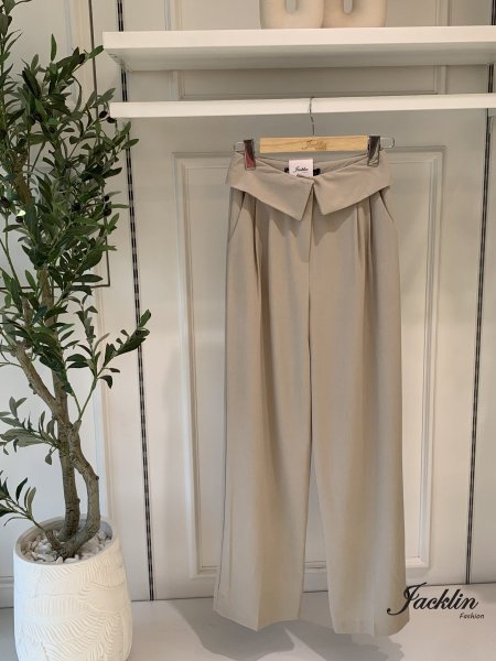 بنطلون قماش كمر موديل ردة